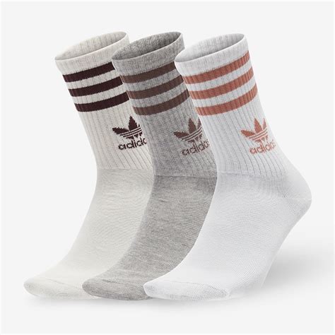 adidas Originals Mid Crew Socks - White/Medium Grey Heather/Wonder ...