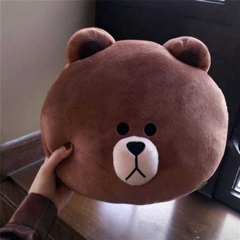 Lovely Brown Bear Plush doll Hold pillow Cony Line friend Gift | Wish