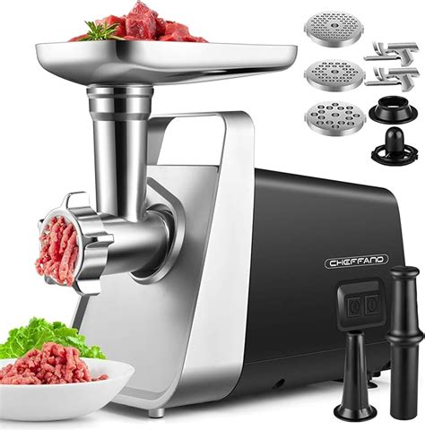 CHEFFANO Meat Grinder, 2000W Max Stainless Steel Food Grinder Electric ...