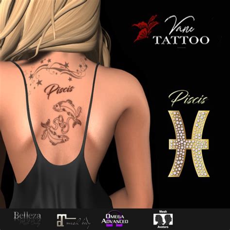 Second Life Marketplace - -VM- Tattoo: Piscis zodiac sign- Signo ...