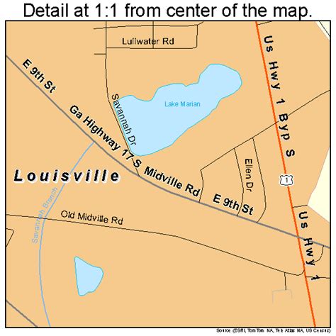 Louisville Georgia Street Map 1347560