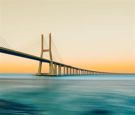 Vasco da Gama Bridge at Sunset · Free Stock Photo