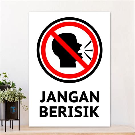 Jual Poster Sign Dilarang Berisik Hiasan Dinding Wall Decor Tanda ...