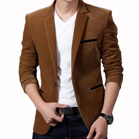 2018 Mens Blazer Brand Clothing Casual Suit Slim Jacket Single Button ...