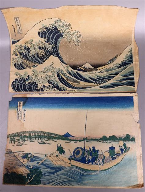 2 Japanese Woodblock Prints; Hokusai - Jun 09, 2019 | Eddie's Auction in NY