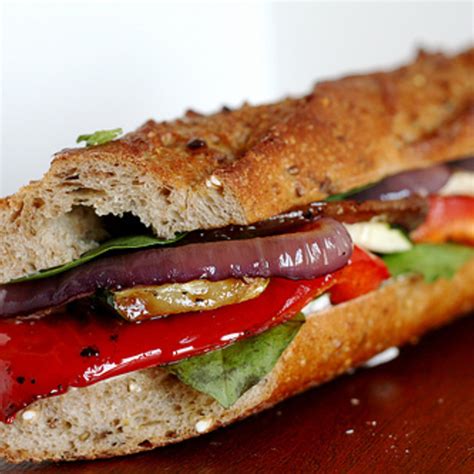 Roasted Vegetables Baguette Sandwich