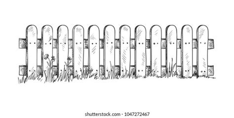 Wooden Sketch Fence Vector Illustration Stock Vector (Royalty Free ...