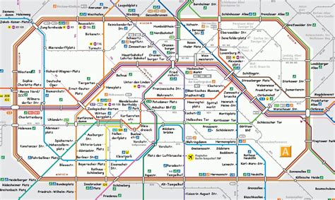 Berlin U-Bahn Map with actual names of Stations but in Comic Sans