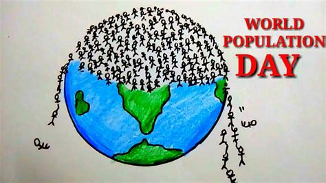 How to draw world population day drawing 2019 // Save earth easy ...