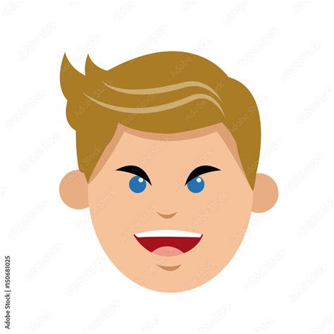 character man frown face open mouth vector illustration Stock Vector ...