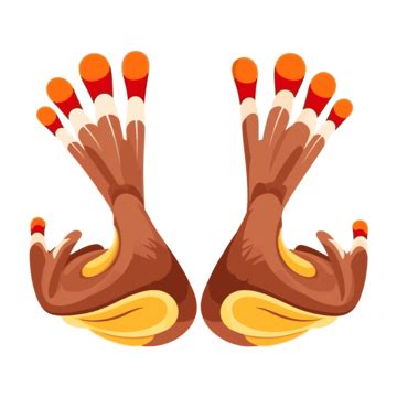 Turkey Feet, Sticker Clipart Turkey Feet Illustration With Cartoon ...