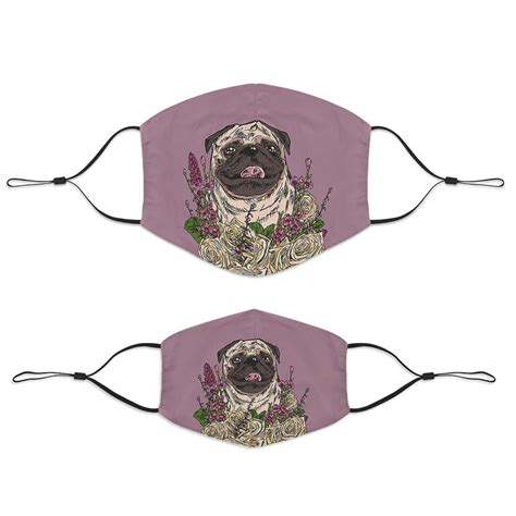 Illustrated Pug Face Cover