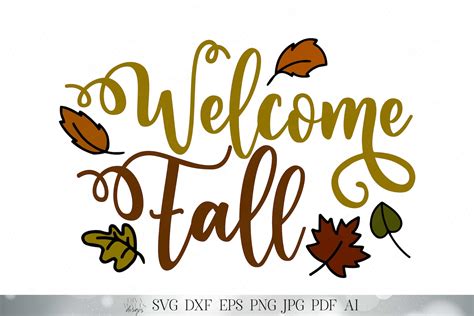 Welcome Fall Autumn Cutting File and Printable SVG DXF - Etsy