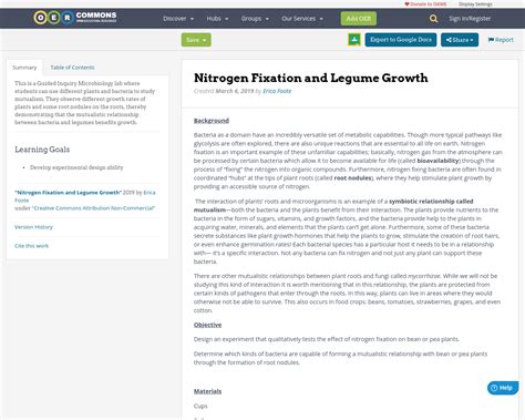 Nitrogen Fixation and Legume Growth | OER Commons