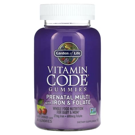 Garden of Life, Vitamin Code Gummies, Prenatal Multi with Iron & Folate ...