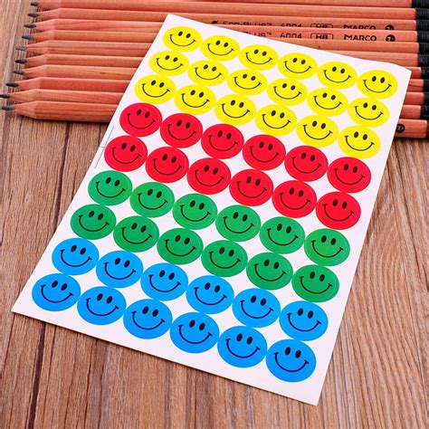 (1 pack = 10 sheets = 540pcs) Classic Toys Smile Sticker Smiley Face ...