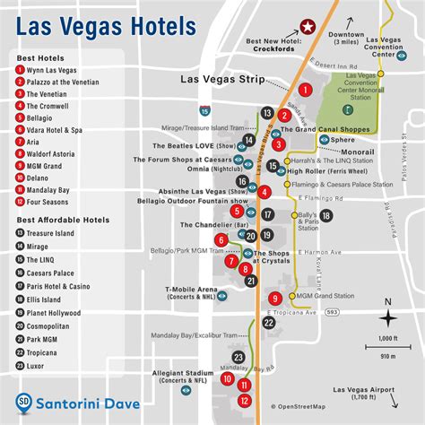 LAS VEGAS HOTEL MAP - The Strip