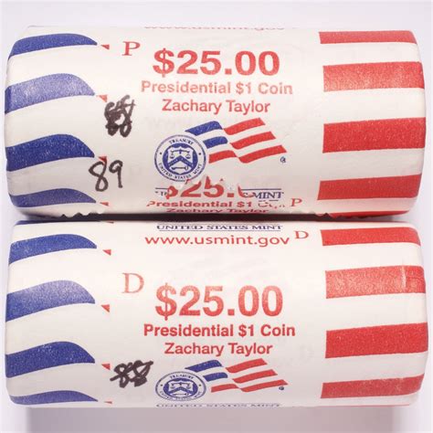 2009 P-D Zachary Taylor Presidential Dollar $25 Rolls - Numismax