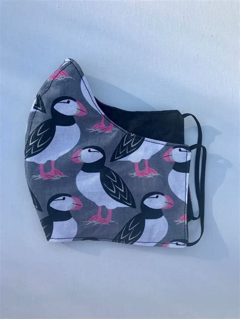 Puffin Face Mask Summer Face-mask Face Mask Fabric Face - Etsy