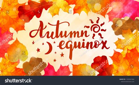 Autumn Equinox Handwritten Lettering Quote Symbolizing Stock Vector ...