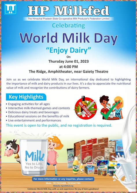 HP Milkfed To Celebrate World Milk Day On June 1, 2023 - Himachal Tonite