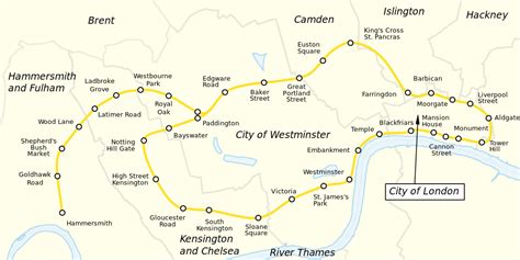 London Underground Tube Map - Circle Line Map