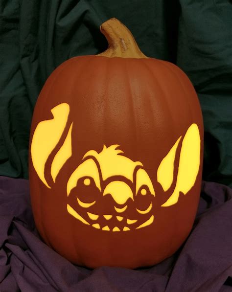 Disney Stitch Pumpkin Stencil