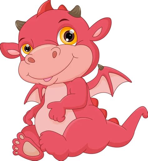 Cute baby dragon cartoon — Stock Vector © tigatelu #35078867