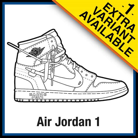 Air Jordan 1 Off White Coloring Pages - KicksArt