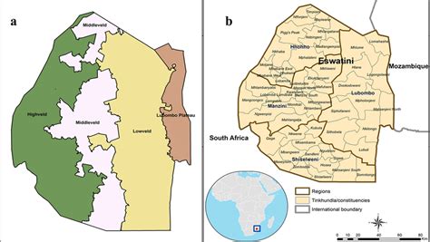 Map of Eswatini is a landlocked country surrounded by South Africa and ...