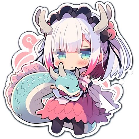 Premium AI Image | Minimal Japanese Kawaii Dragon Maid Girl Chibi Anime ...