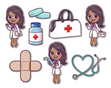 Cute Doctor Clipart, Hospital, African American, Girl, Female, Nurse ...