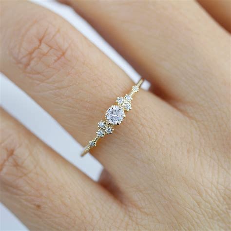 Simple Gold Diamond Engagement Rings