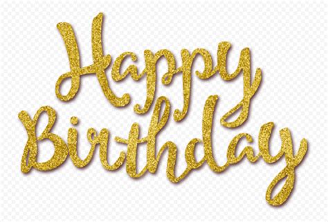 HD Happy Birthday Gold Glitter Text PNG | Citypng