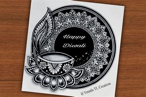 Happy Diwali Diya Mandala art|Diya Drawing|Happy Diwali|Mandala art ...