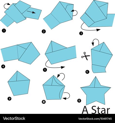 Step instructions how to make origami a star Vector Image