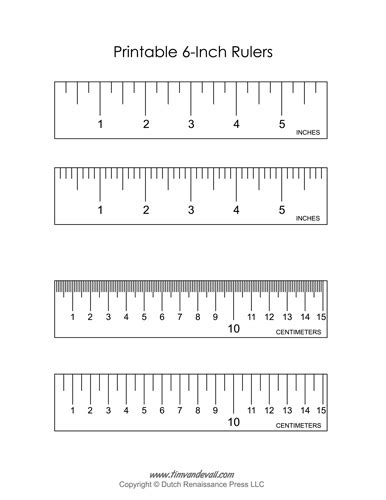 Printable 6-Inch Ruler - Tim's Printables