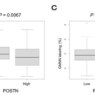 Correlation between stromal POSTN expression and cellular proliferation ...