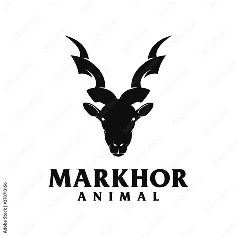 Markhor head animal logo design inspiration Stock Vector | Adobe Stock