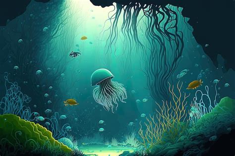 Premium Photo | A realistic underwater environment with plants and ...