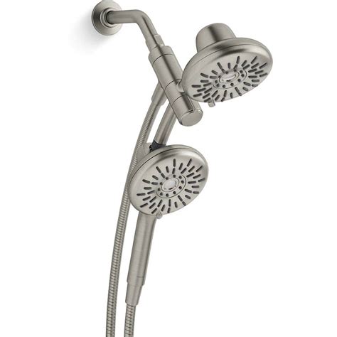 KOHLER Freespin Bellerose 3-Spray Patterns 5.25 in. Wall Mount Dual ...