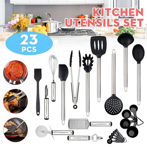 23Pcs Cooking Set Kitchen Utensil Tools, Stainless Steel and Nylon ...