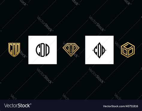 Initial letters cdo logo designs bundle Royalty Free Vector