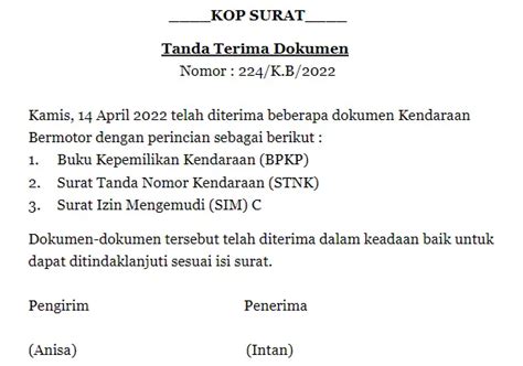 10 Contoh Tanda Terima Berbagai Keperluan, Terlengkap!