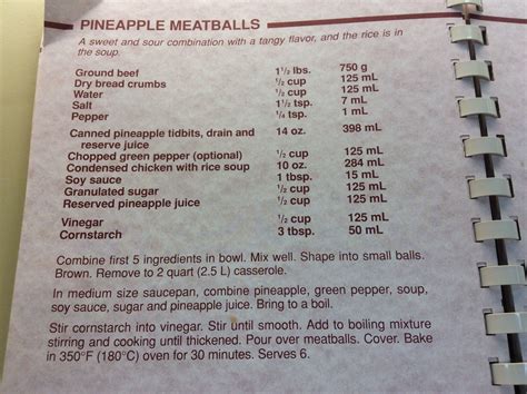 Pineapple meatballs recipe from Jean Pare’s Casseroles cookbook (1982 ...