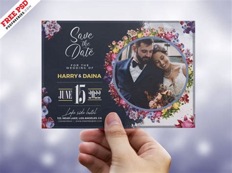 Wedding Invitation Card with Photo PSD | PSDFreebies.com