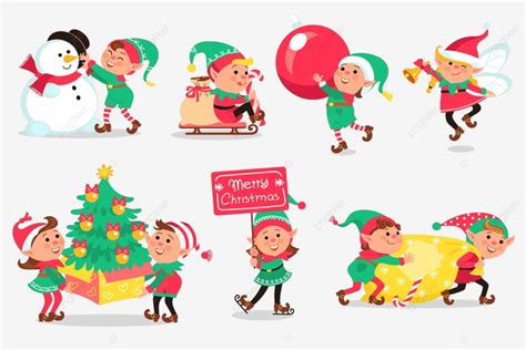 Christmas Elves Vector Art PNG, Christmas Elves Cartoon Funny Magical ...