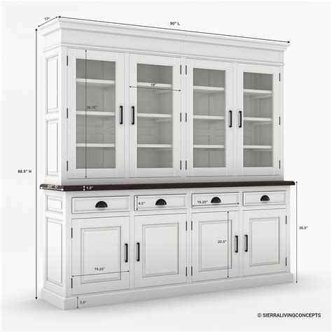 Toronto Teak & Solid Wood Dining Room White Hutch