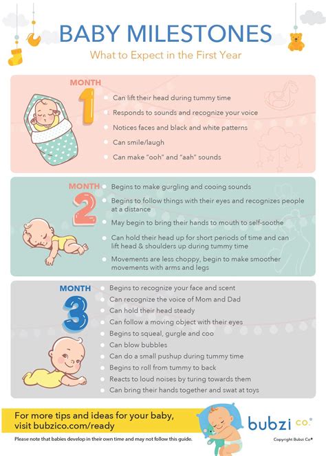 An amazing first year a monthly chart of baby’s important milestones ...