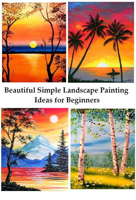 Beautiful Easy Landscape Painting Ideas for Beginners, Sunrise Paintin ...